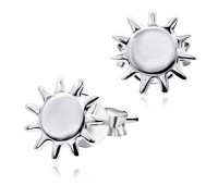 Sun Shaped Silver Ear Stud STS-4120